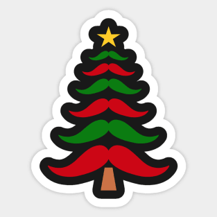 Mustache Christmas Tree Sticker